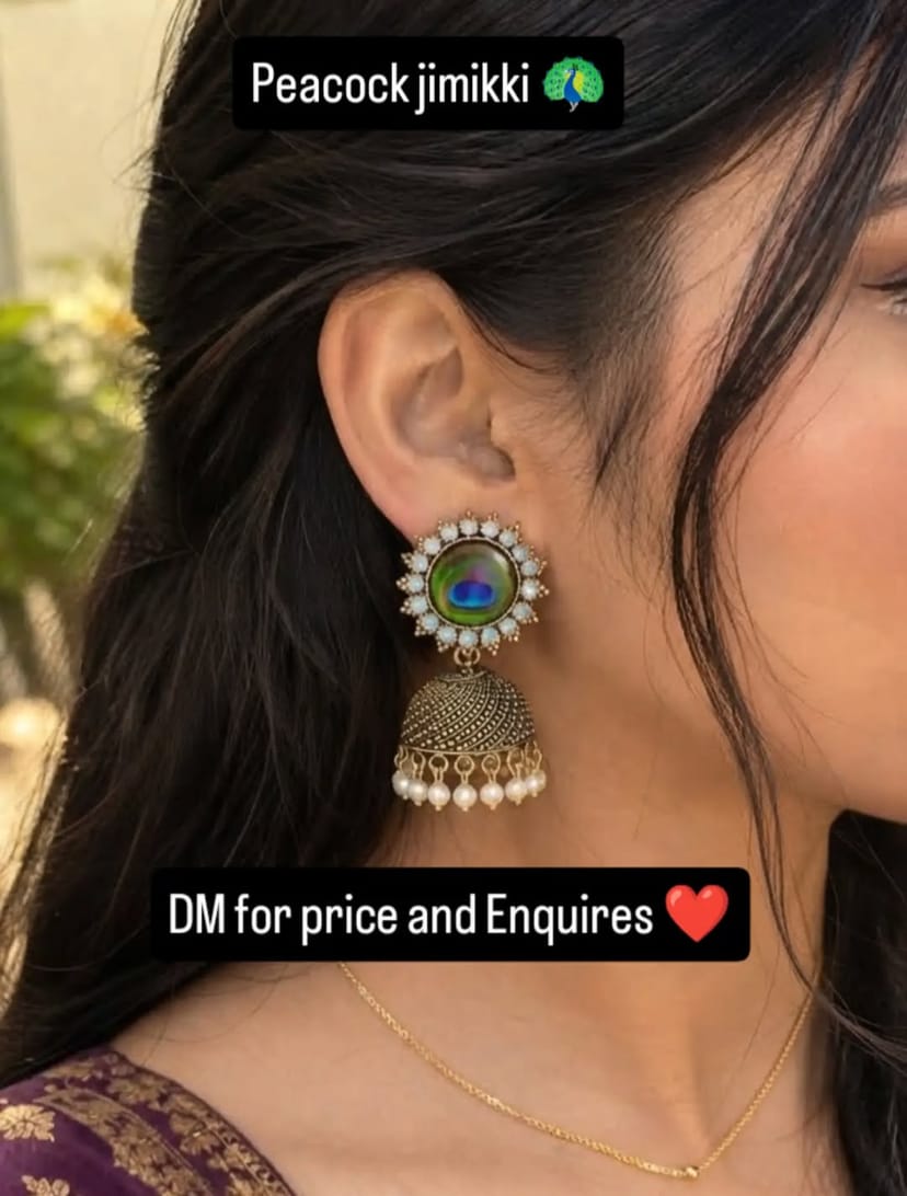 Classic peacock Jhumkas - Image 1